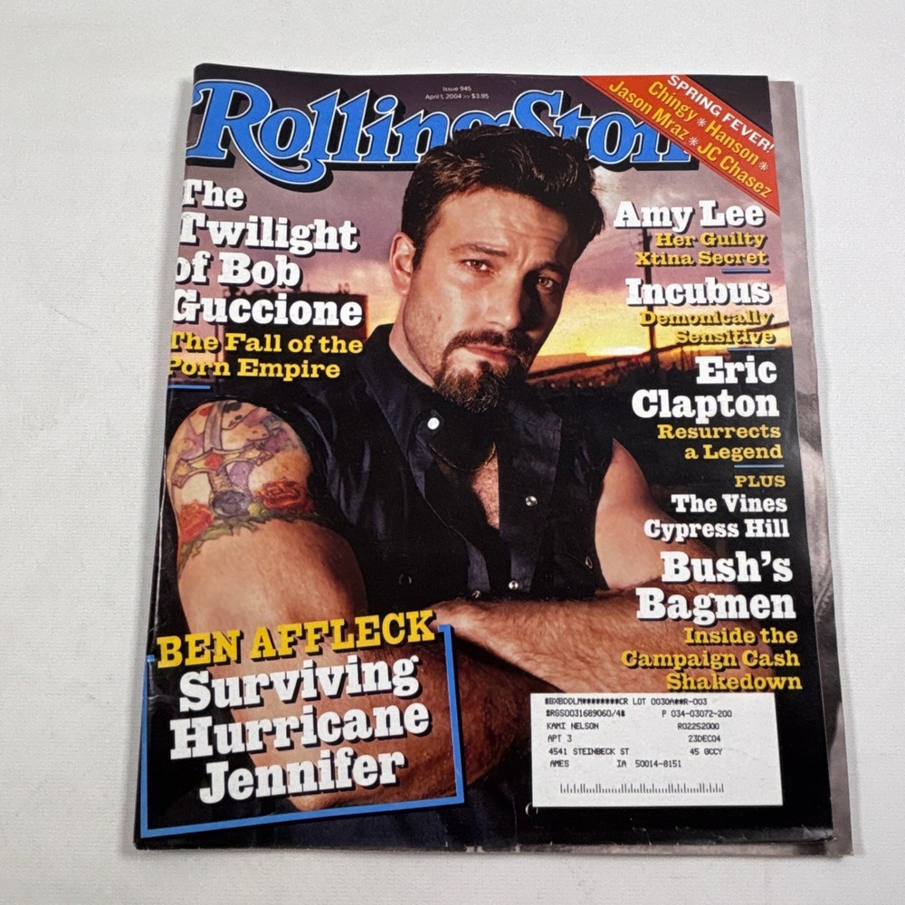 Rolling Stone Magazine Issue 945 April 1 2004 Ben Affleck Eric Clapton Amy Lee